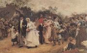 Sir Samuel Fildes The Wedding Procession Sweden oil painting artist